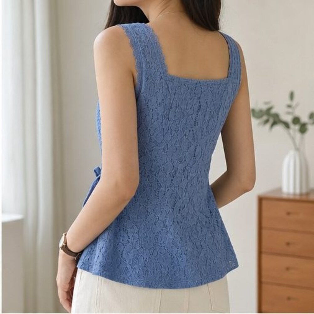 Blue Smocked Top - Picture 3 of 6